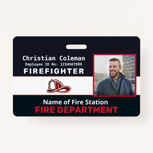 Eigen werknemersnaam ID Kaart Logo Streepjescode Badge (Voorkant)