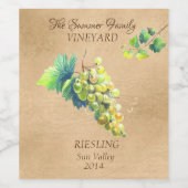 Eigen wijngaarden  wijndruiven Wit Wijn Etiket (Enkel label)