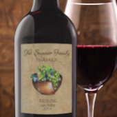 Eigen wijngaarden  wijndruiven Wit Wijn Etiket