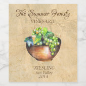 Eigen wijngaarden  wijndruiven Wit Wijn Etiket (Enkel label)