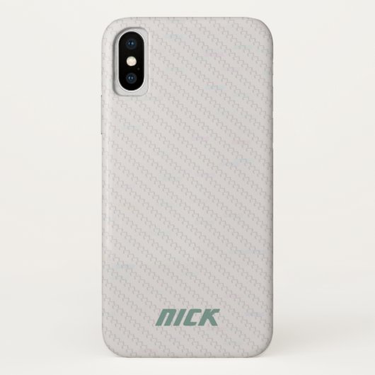 Eigen witte koolstofvezel Iphone x hoesje (Achterkant)
