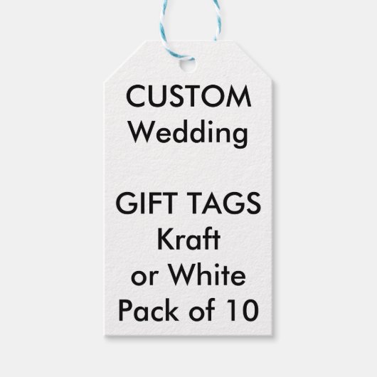 Eigen WITTE Labels (10), BLAUW en WITTE Wijn Cadeaulabel (Voorkant)