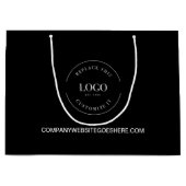 Eigen witte Logo op de zwarte Business-website Groot Cadeauzakje (Voorkant)