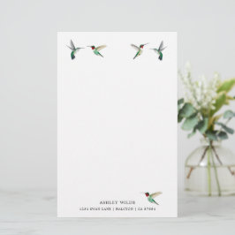 Eigen witte, ruby-troebele Hummingbird Stationery Briefpapier