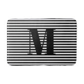 Eigen witte strepen monogram initiaal modern badmat (Voorkant)