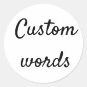 Eigen woordstickers ronde sticker (Voorkant)