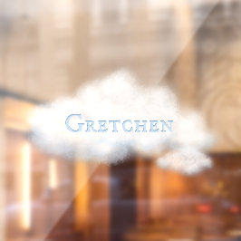 Eigen Word op Fluffy White Cloud No. 1 sprookje Raamsticker