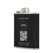 Eigen zakelijke bedrijven - QR-code en tekst eenvo Heupfles (Links)