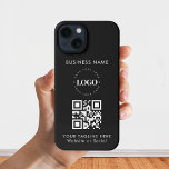 Eigen zakelijke bedrijven - QR-code en tekst eenvo iPhone 13 Hoesje<br><div class="desc">Bevorder uw bedrijf met deze elegante iPhone-draagtas,  met aangepaste logo en tekst. Voeg eenvoudig uw logo toe door op de optie "personaliseren" te klikken.</div>