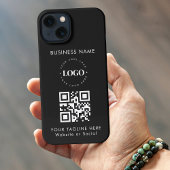 Eigen zakelijke bedrijven - QR-code en tekst eenvo iPhone Hoesje