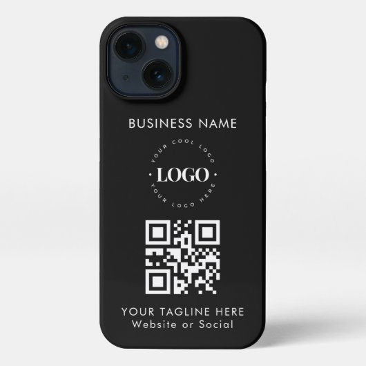 Eigen zakelijke bedrijven - QR-code en tekst eenvo iPhone Hoesje (Achterkant)