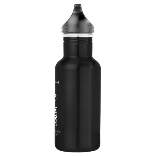 Eigen zakelijke bedrijven - QR-code en tekst eenvo Waterfles (Rechts)