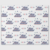 Eigen zakelijke Logo en Merry-kersttekst terugzett Cadeaupapier (Vlak)