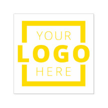 Eigen zakelijke Logo gele inkt Rubber Stempel