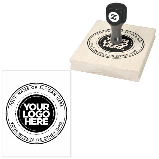 Eigen zakelijke Logo Grote ronde Rubberstempel (Gestempeld)