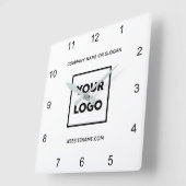 Eigen zakelijke Logo Minimale wittekst Vierkante Klok (Hoek)