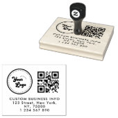Eigen zakelijke Logo Qr-code en retouradres Rubberstempel (Gestempeld)