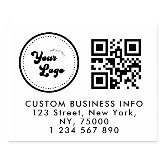 Eigen zakelijke Logo Qr-code en retouradres Rubberstempel (Afrduk)