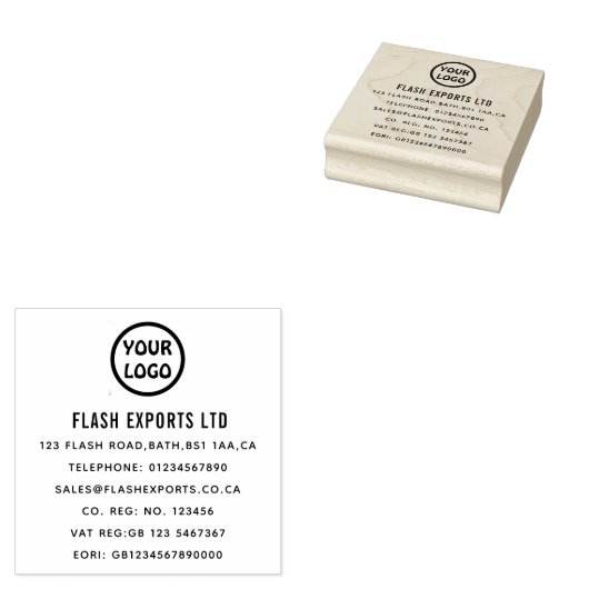 Eigen zakelijke Logo Rubber Stempel (Gestempeld)