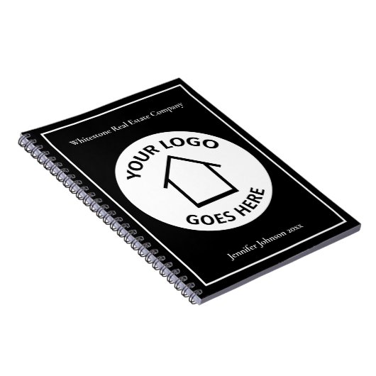 Eigen zakelijke Logo voor onroerend goed bedrijf Notitieboek (Rechterzijde)