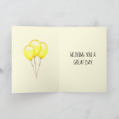 Eigen zondag Guinee Gele ballonnen Kaart (Binnen)
