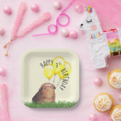 Eigen zondag Guinee Gele ballonnen Papieren Bordje (Feest)