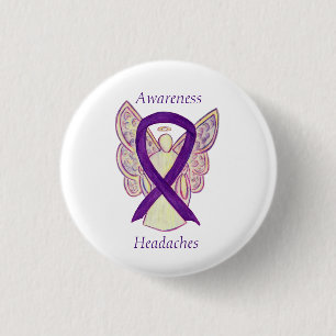 Eigen zondebok voor hoofdpijn Ribbon Angel Ronde Button 3,2 Cm