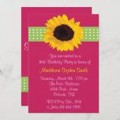 Eigen zonnebloem zoete 16 Birthday Invites Kaart (Voorkant / Achterkant)
