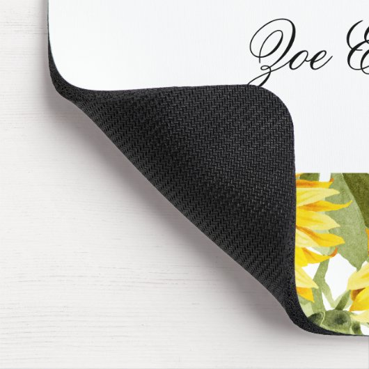 Eigen zonnebloempitten Voeg jouw naam Monogram toe Muismat (Hoek)