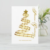 Eigen zonnescherm Gold Abstracte boom Feestdagenkaart (Staand voorkant)