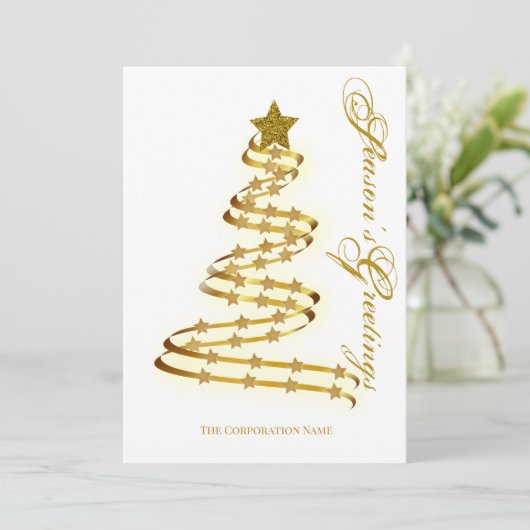 Eigen zonnescherm Gold Abstracte boom Feestdagenkaart (Staand voorkant)