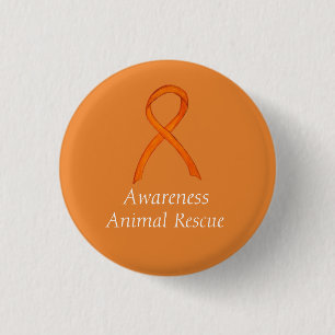 Eigen zonnescherm voor dierenredding - Oranje bewu Ronde Button 3,2 Cm