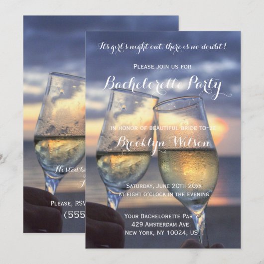 Eigen zonsondergang op Beach Bachelorette Party no Kaart (Voorkant / Achterkant)