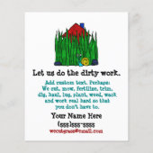 Eigen zorg. Mow Grass. Landschaper. Promotie Flyer (Achterkant)