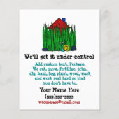 Eigen zorg. Mow Grass. Landschaper. Promotie Flyer (Achterkant)