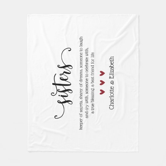 Eigen zuster - definitie Beste vriend op maat Fleece Deken (Voorkant)