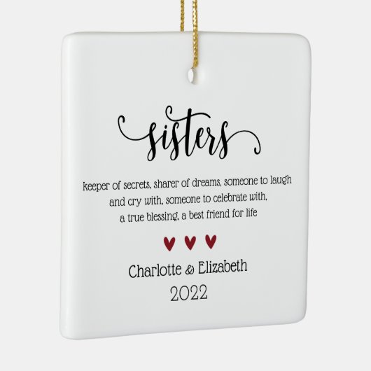 Eigen zuster - definitie kerstmis keramisch ornament (Rechts)