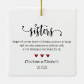 Eigen zuster - definitie kerstmis keramisch ornament (Achterkant)