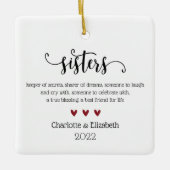 Eigen zuster - definitie kerstmis keramisch ornament (Voorkant)