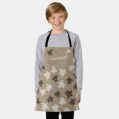 Eigen zwart-wit patroon met kunstschildpadden schort (Gedragen)