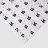 Eigen, zwarte Logo met cadeaubon op wit Tissuepapier (Detail)