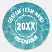 Eigen zwemteam ronde sticker (Voorkant)