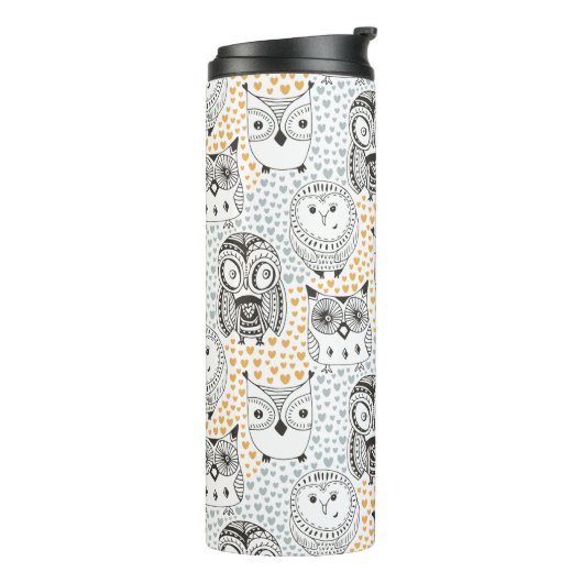 Eigenaar aangepaste monogram van Pattern Thermosbeker (Gedraaid links)