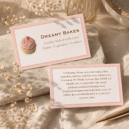 Eigenaar Aesthetische Roze Cupcake Bakkerij  Visitekaartje