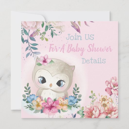 Eigenaar Baby shower Uitnodiging (Achterkant)