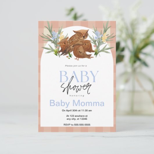 Eigenaar Baby shower Uitnodiging (Staand voorkant)