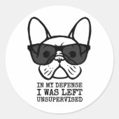 Eigenaar Cool French Bulldog Ronde Sticker (Voorkant)