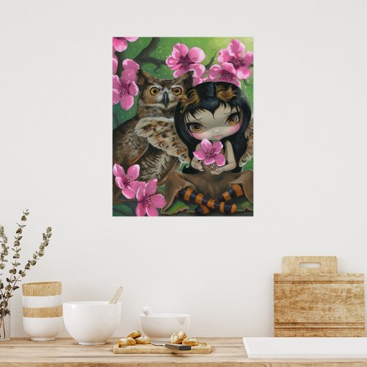 Eigenaar in Springtime ART PRINT Owl Fairy Spring (Keuken)