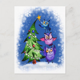 Eigenaar kerstblauw feestdagenkaart