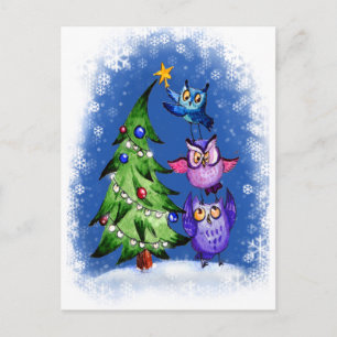 Eigenaar kerstblauw feestdagenkaart
